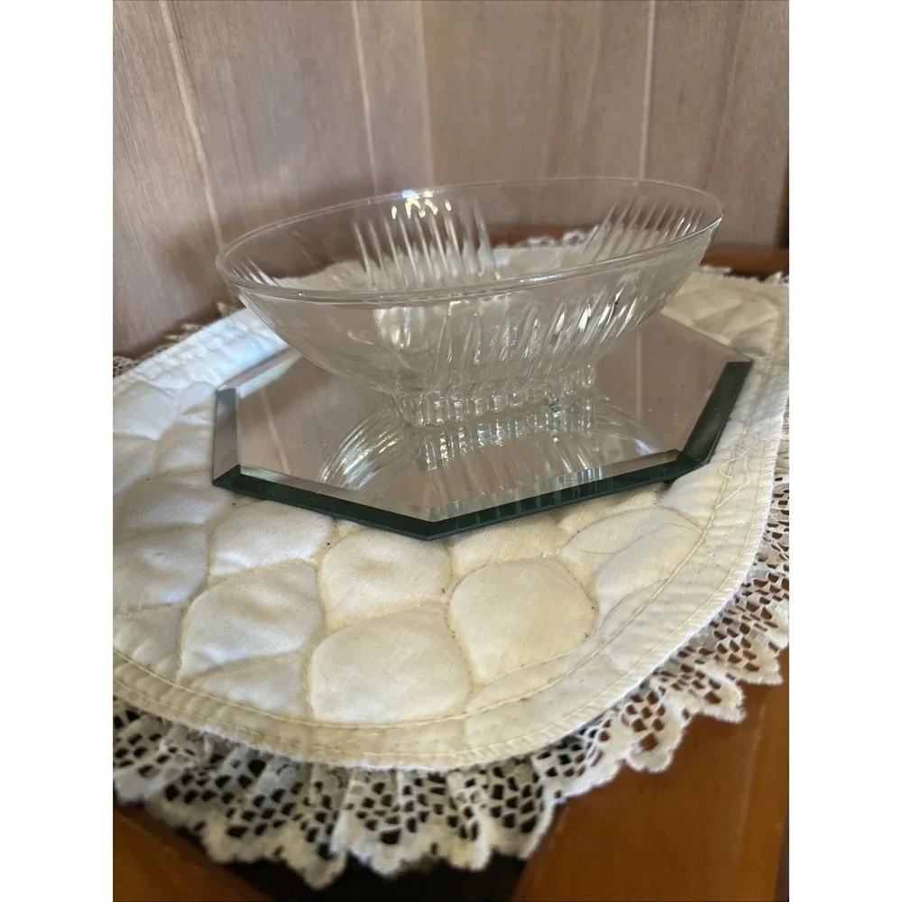 MCM‎ Vintage Federal Glass Park Avenue Clear Art Deco Serving Bowl